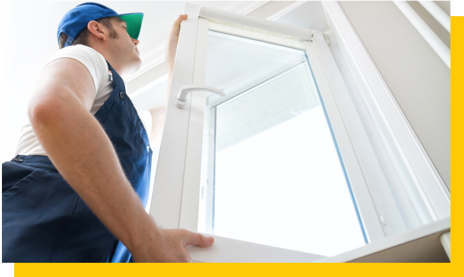 glazier fitting double glazing window pane