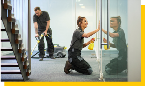 office cleaners at work