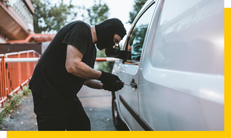 tool thief breaking into van