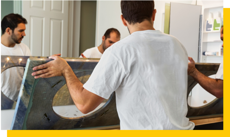 bathroom fitters installing unit tops