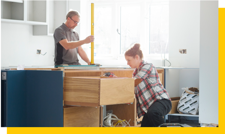 kitchen installers at work
